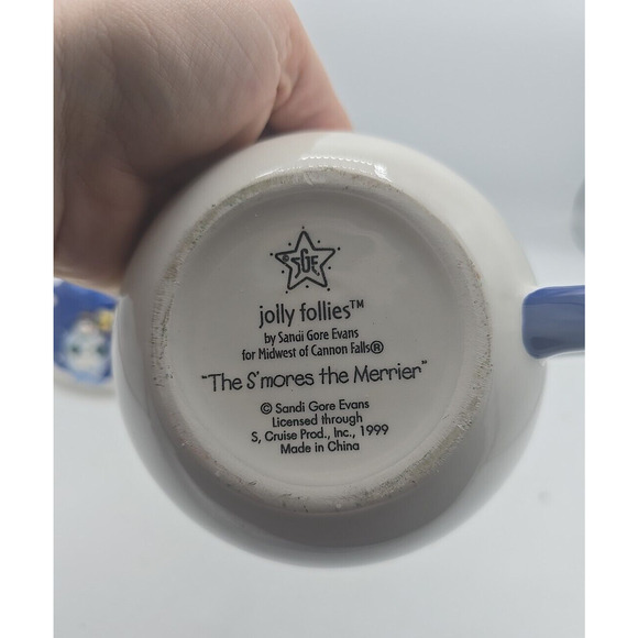 VTG Jolly Follies 1999 The Smores The Merrier Holiday Christmas Teapot & Cup Set - Picture 4 of 4